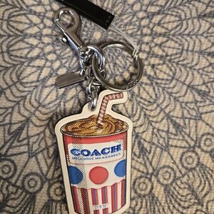 Coach Red, Blue & White Milkshake Charm Keyring NWT